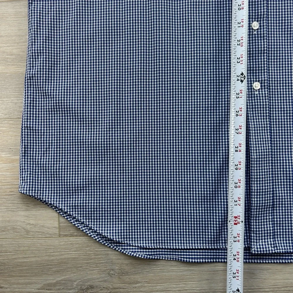 Polo Ralph Lauren XXL Navy Gingham Check Performance Long Sleeve Button Down